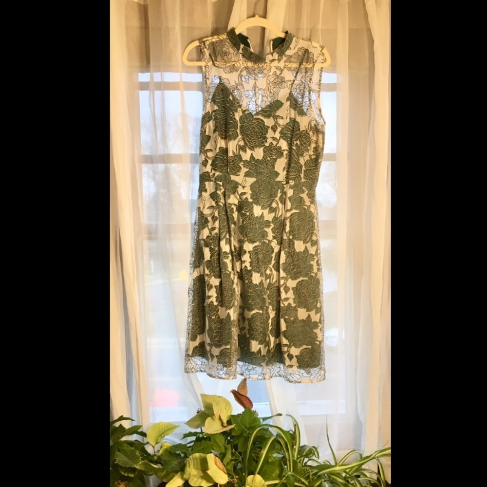 ModCloth Green/Silver Cocktail Dress